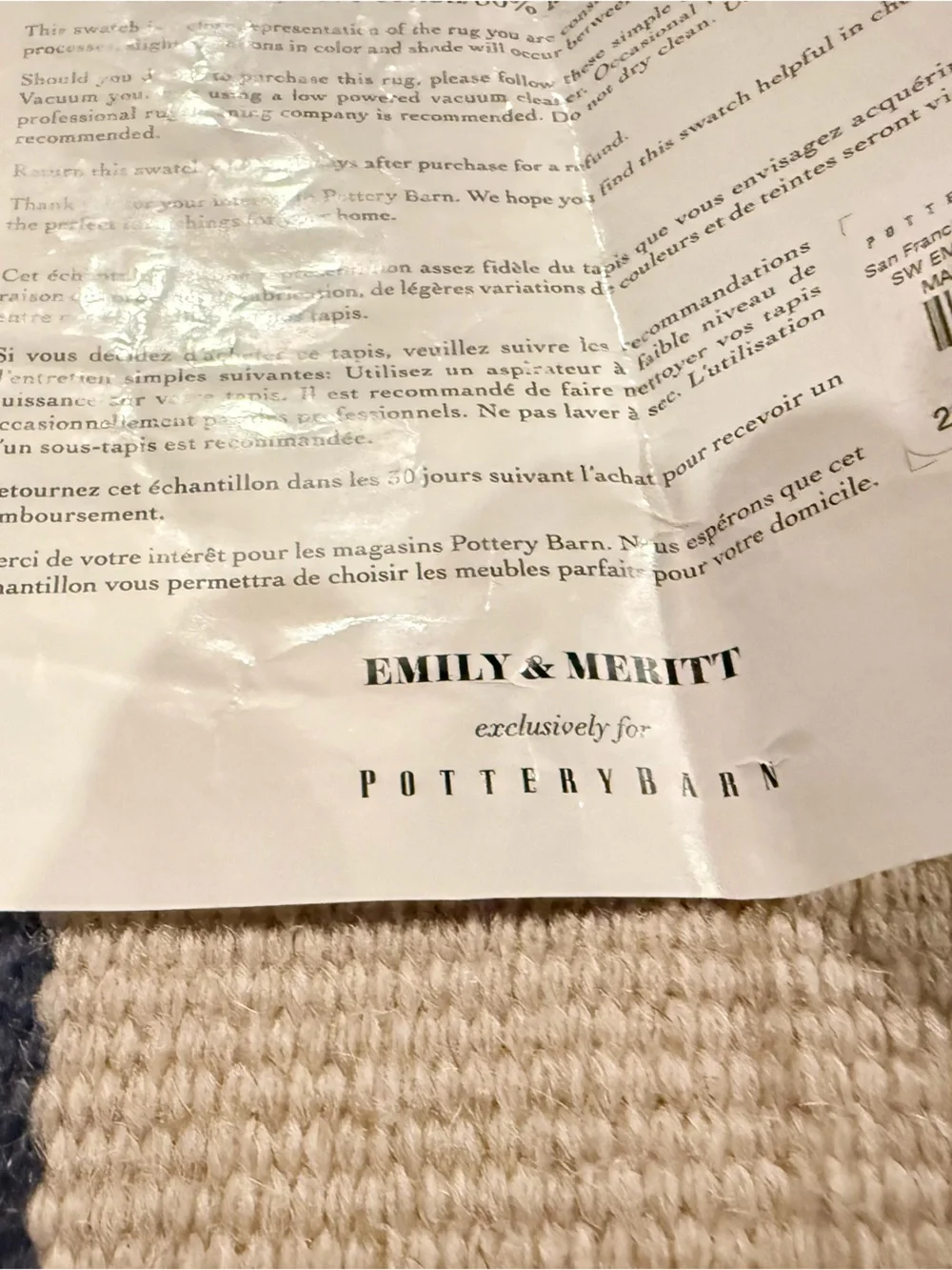 New Pottery Barn Emily & Meritt Stripe Dhurrie Rug, Small, Blue Multi
